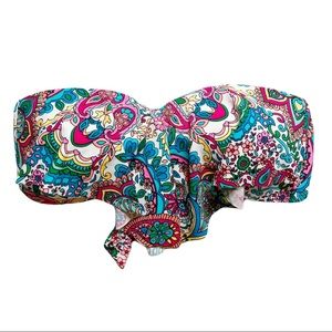 EUC Gianni Bini ruffle front bandeau bikini top